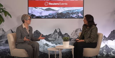 Elena Scaltritti talks with Reuters' Nazanine Moshiri at Davos 2025