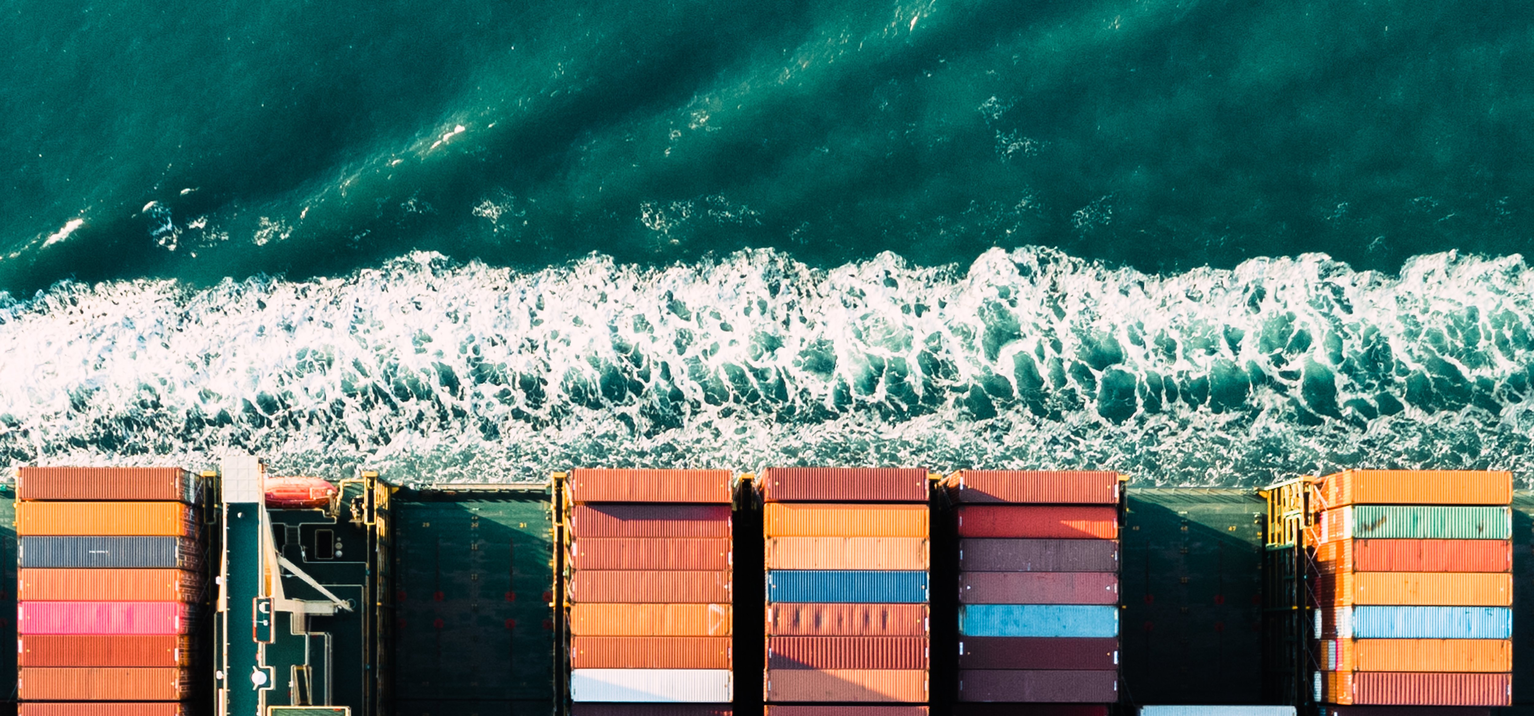 Shipping container at sea