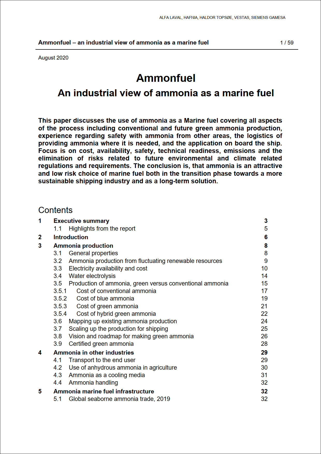 Ammonfuel - An industrial view of ammonia as a marine fuel
