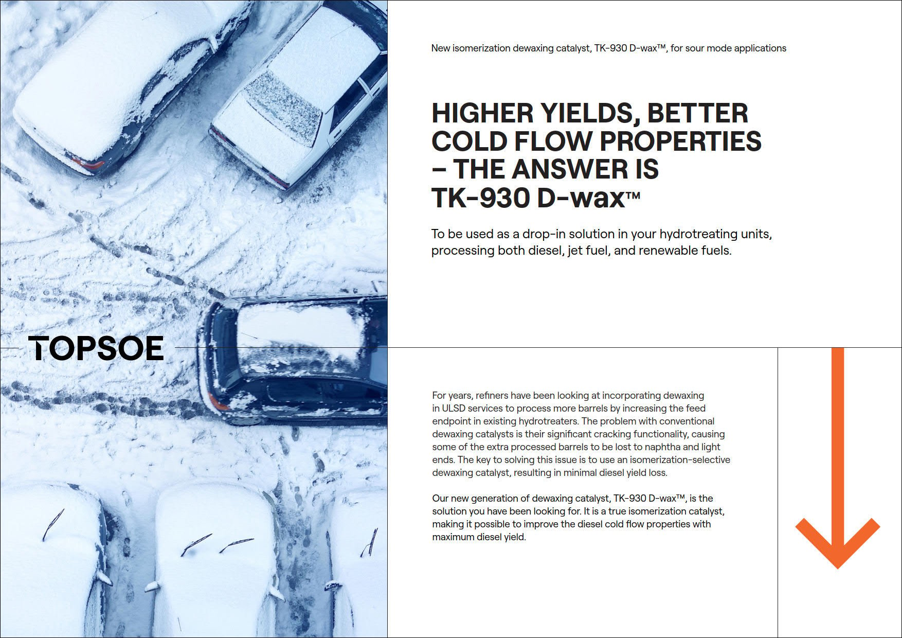 Higher yields, better cold flow properties - The answer is TK-930 D-Wax™